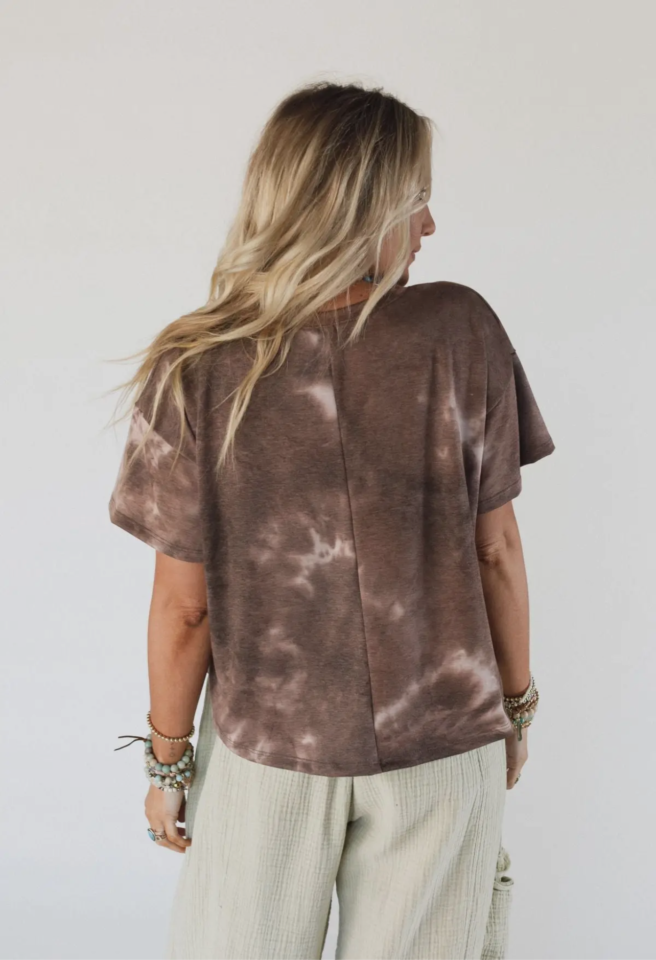 Brown tye dye top