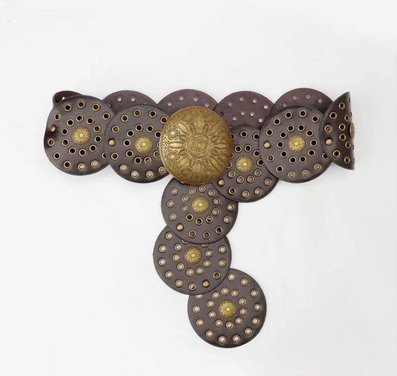 Western Studded Circle Snap Belt
