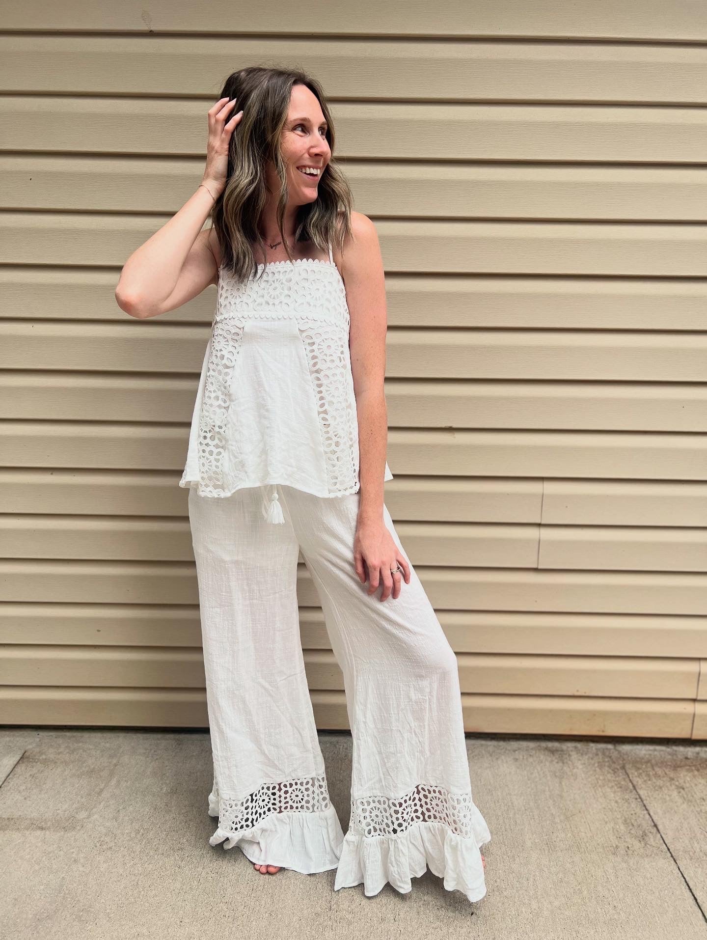 Bright White Crochet Bottoms