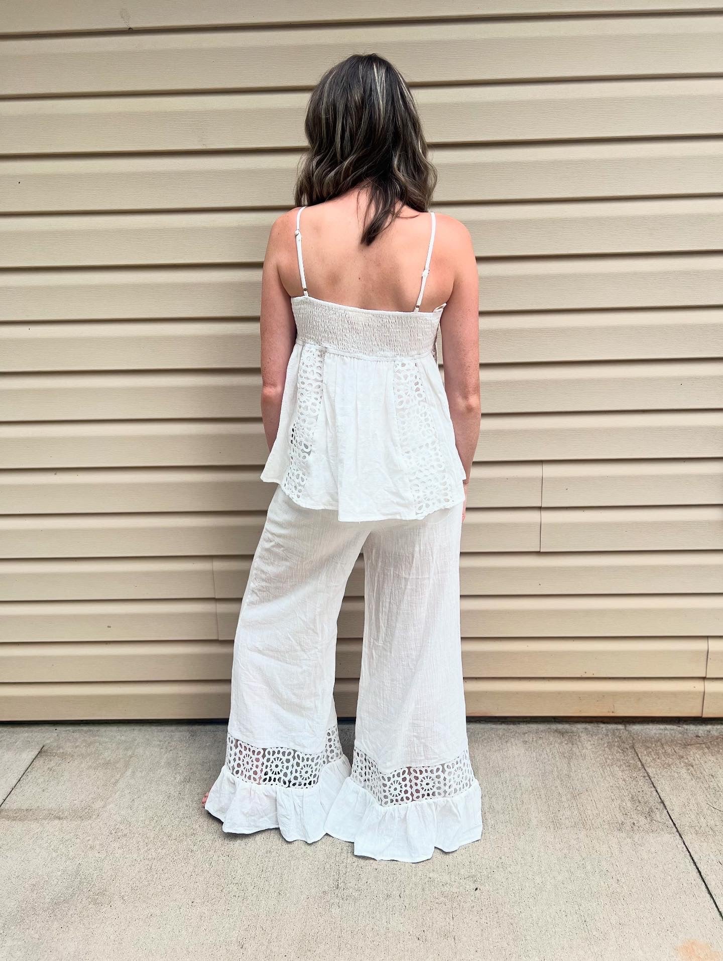 Bright White Crochet Bottoms