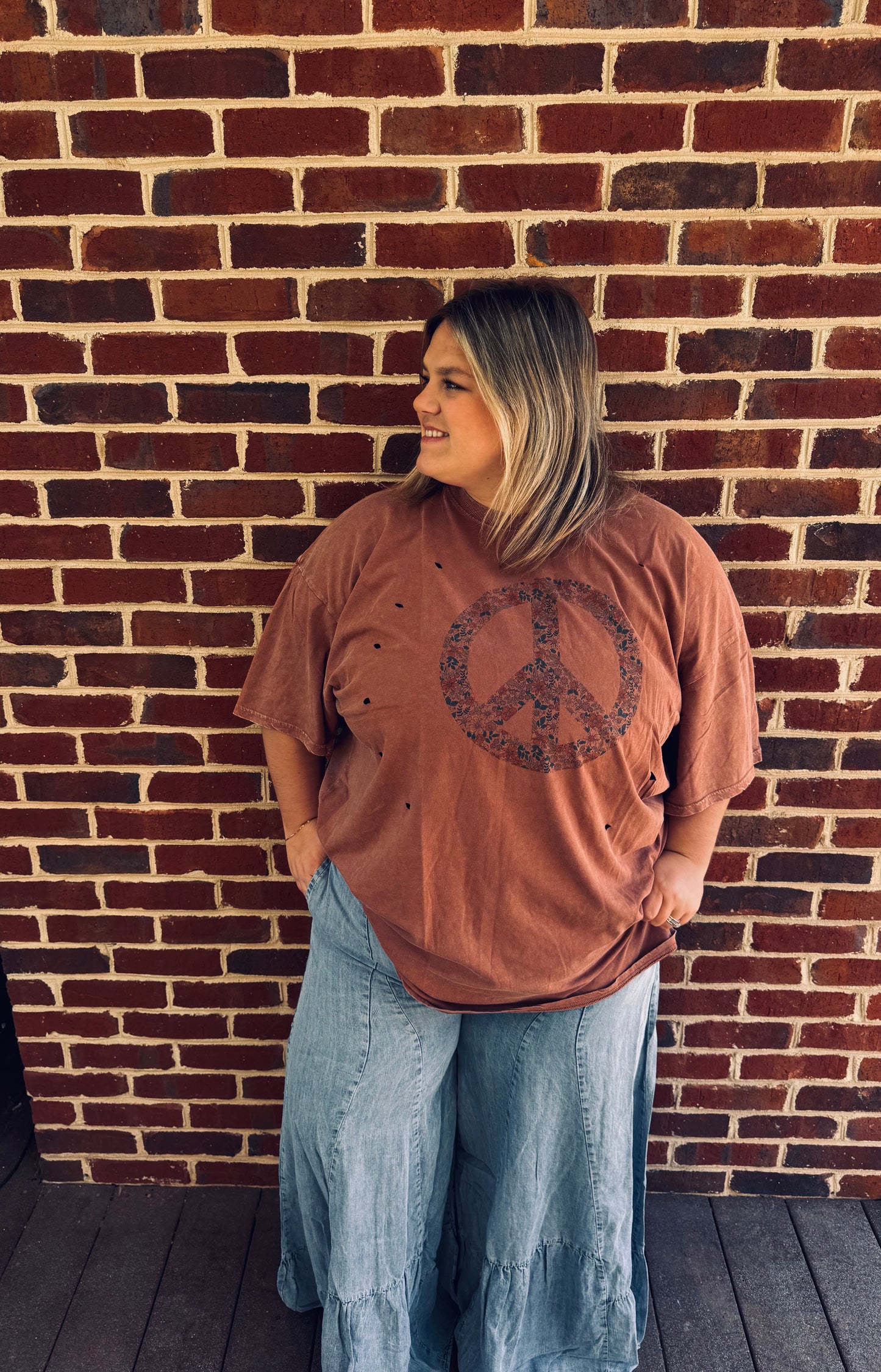 Plus Size Peace Sign Top