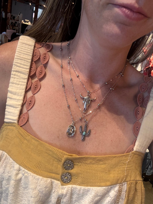 Silver Cowboy Layer Necklace