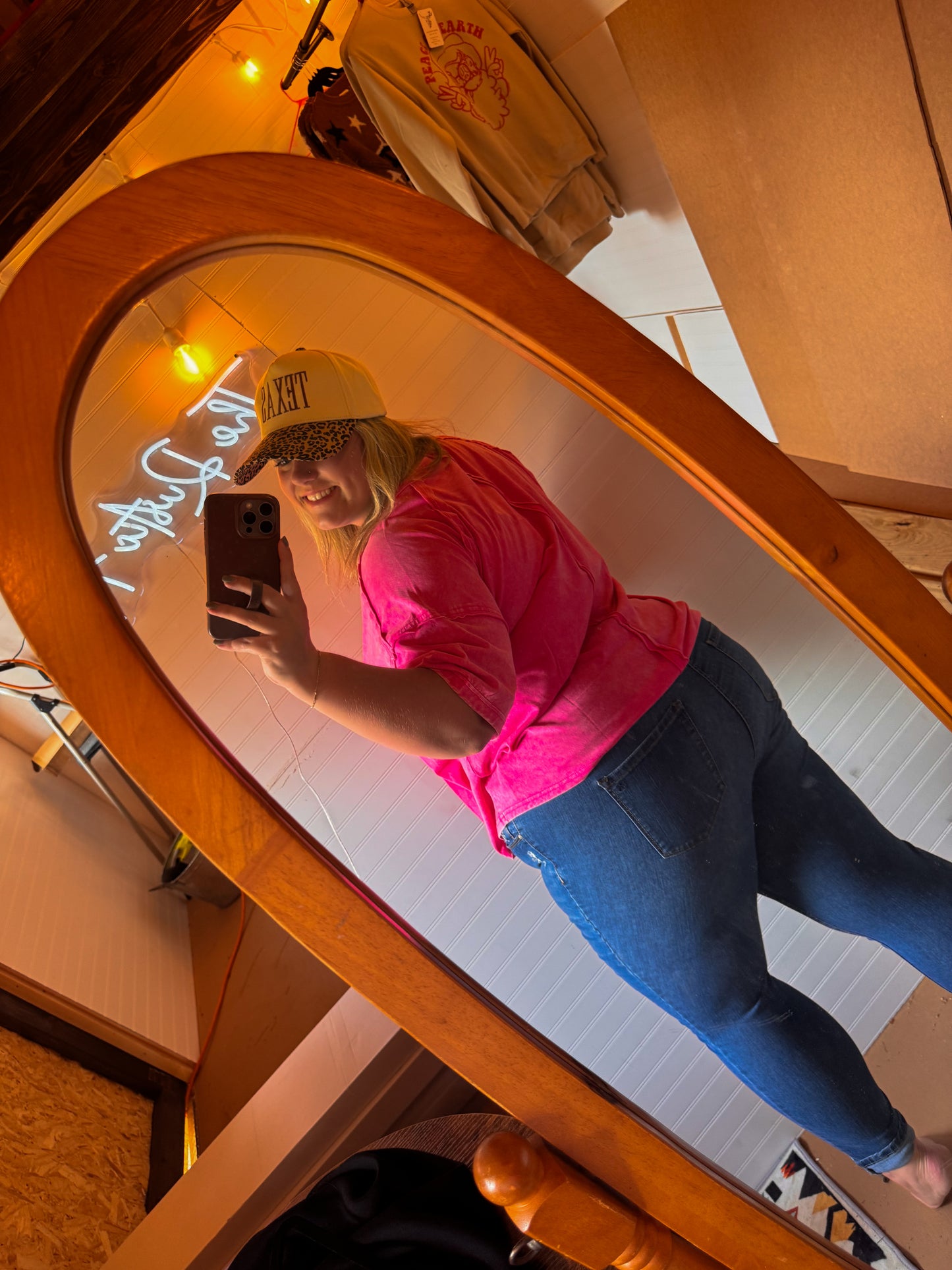 Curvy ~ Acid Hot Pink Top