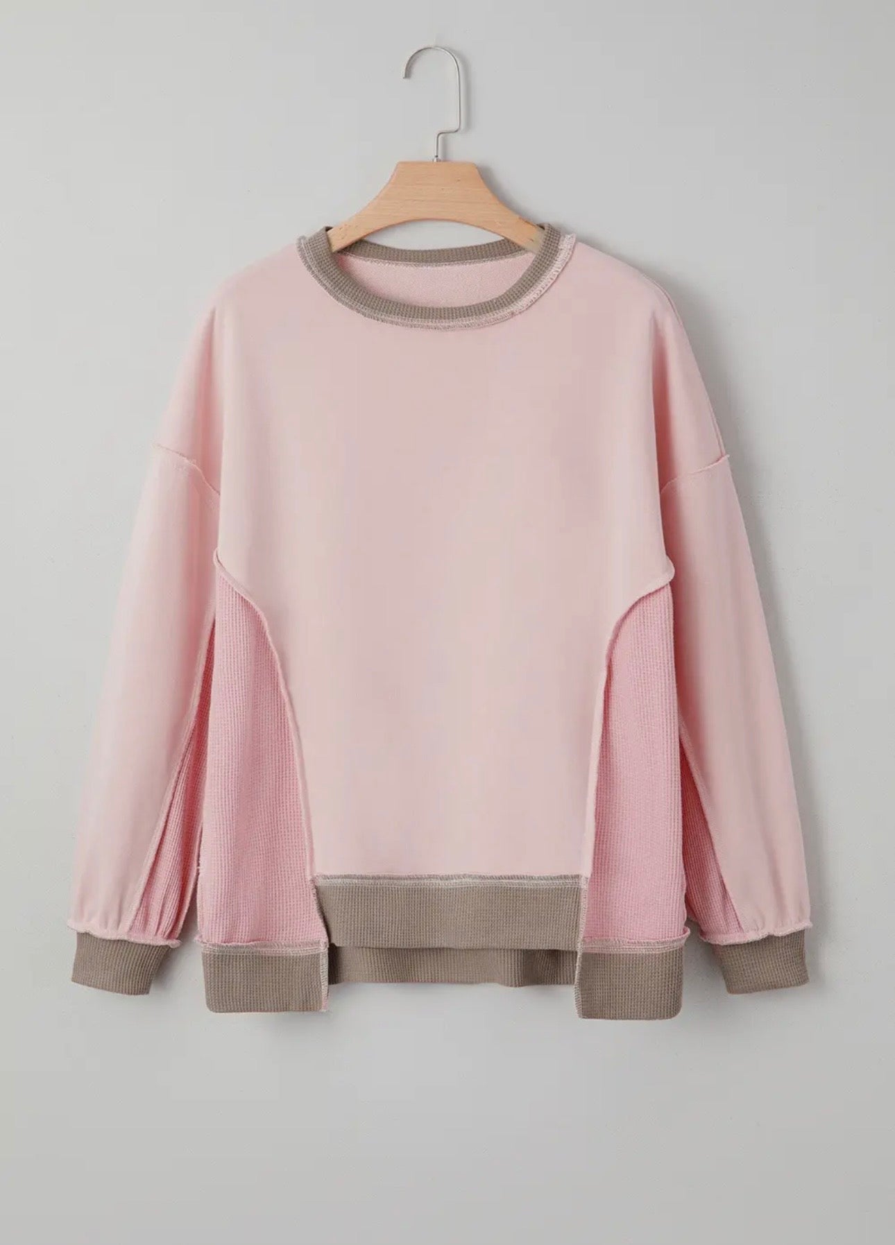 Waffle Patchwork Sweatshirt