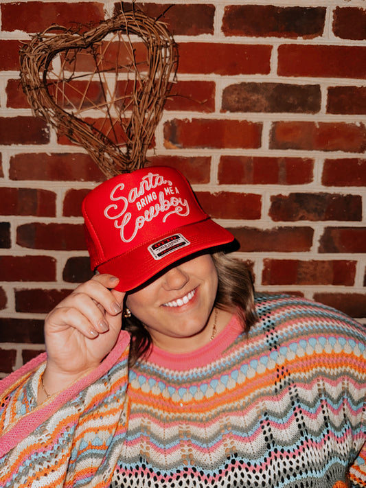 Santa Bring Me A Cowboy Trucker Hat