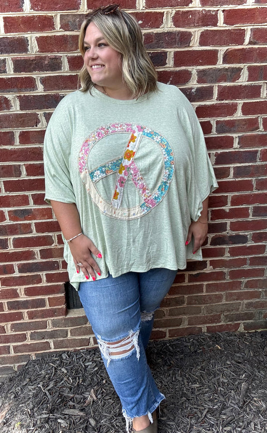 Plus Size  Peace Top