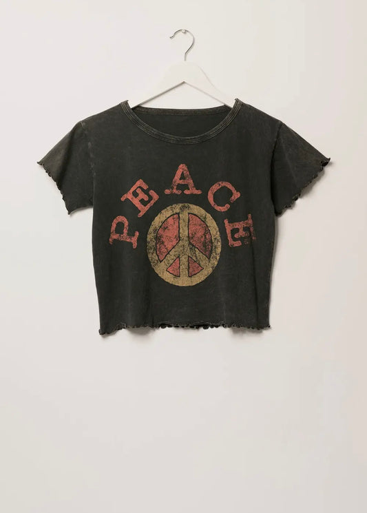 Peace Sign Round Neck Tee