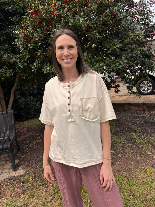 Mineral Washed Oversized Knit Top