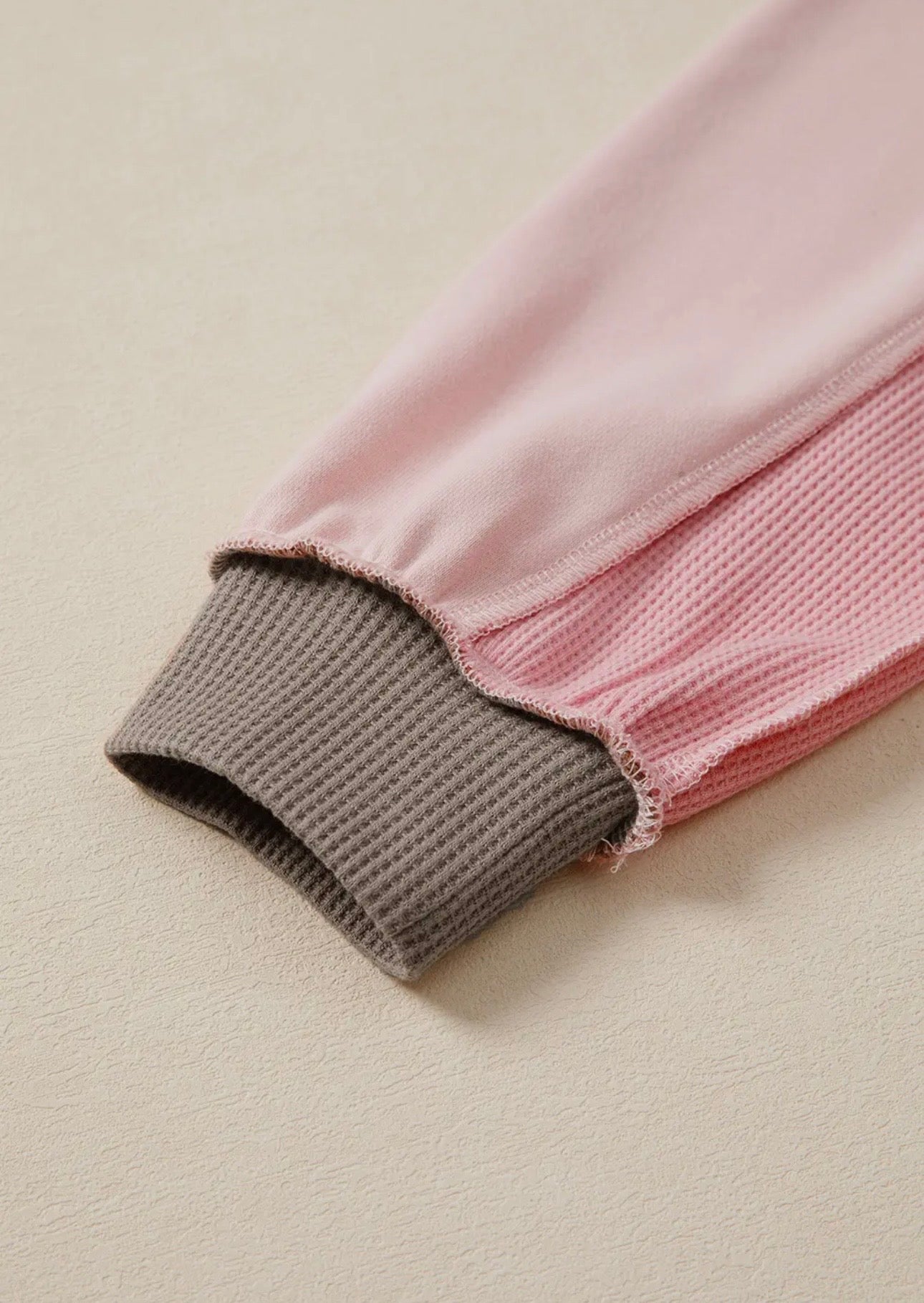 Waffle Patchwork Sweatshirt