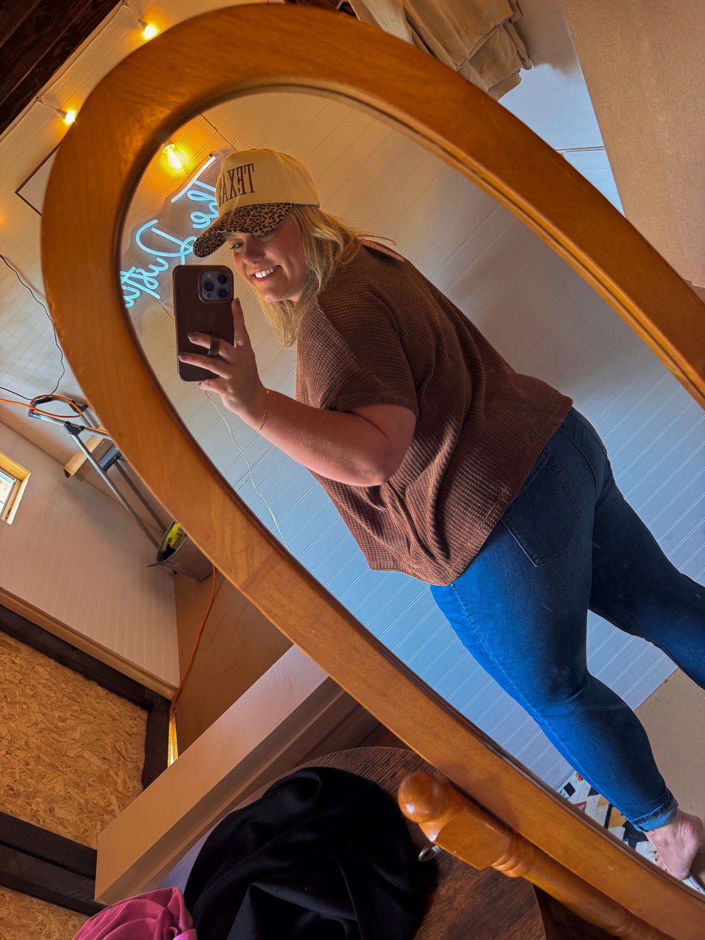 Curvy ~ Waffle Sweater Top