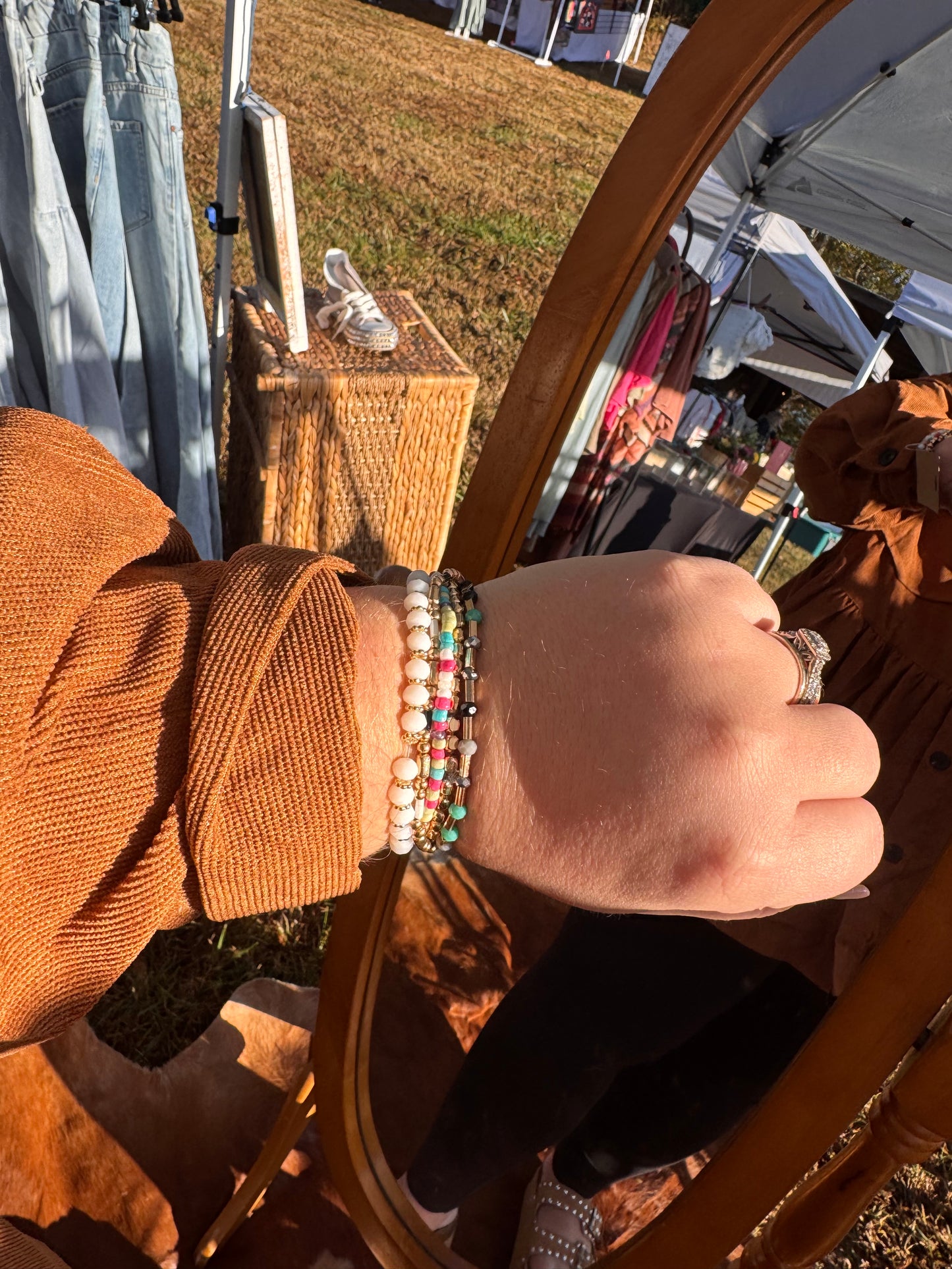 Pastel Pop Gold Multicolor Bracelet Set