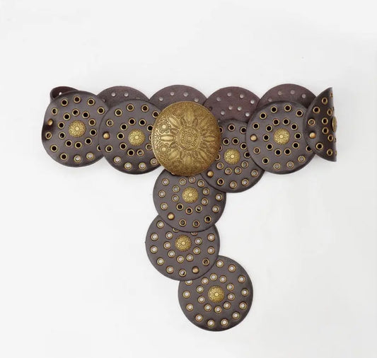 Western Studded Circle Snap Belt