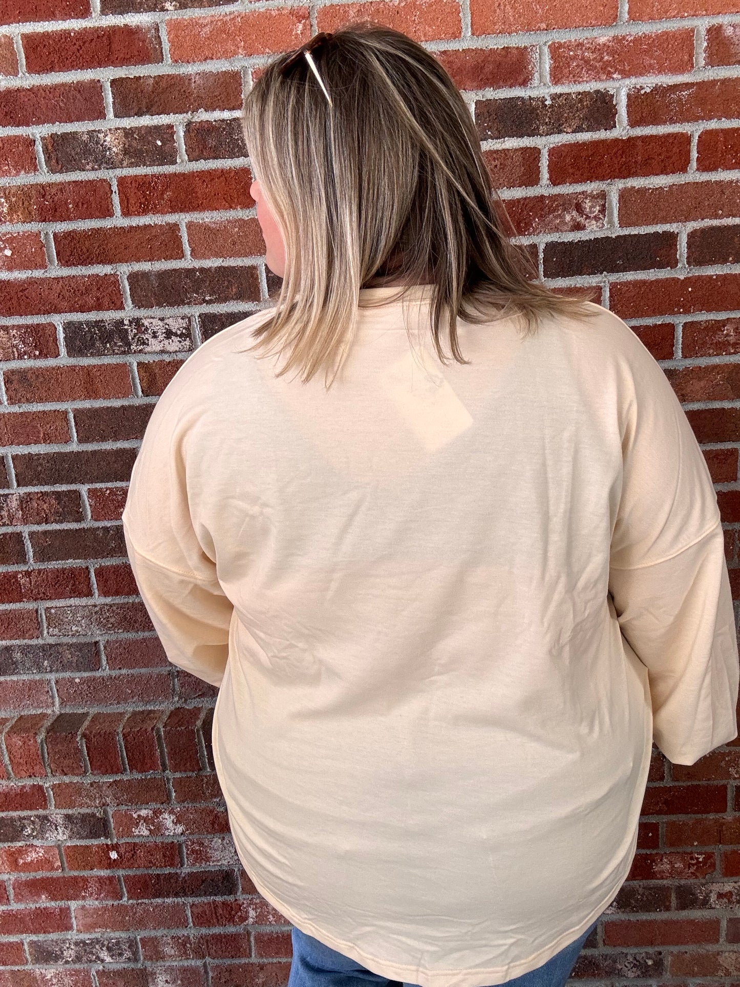 Plus Size Star Shaped Studded Crew Neck