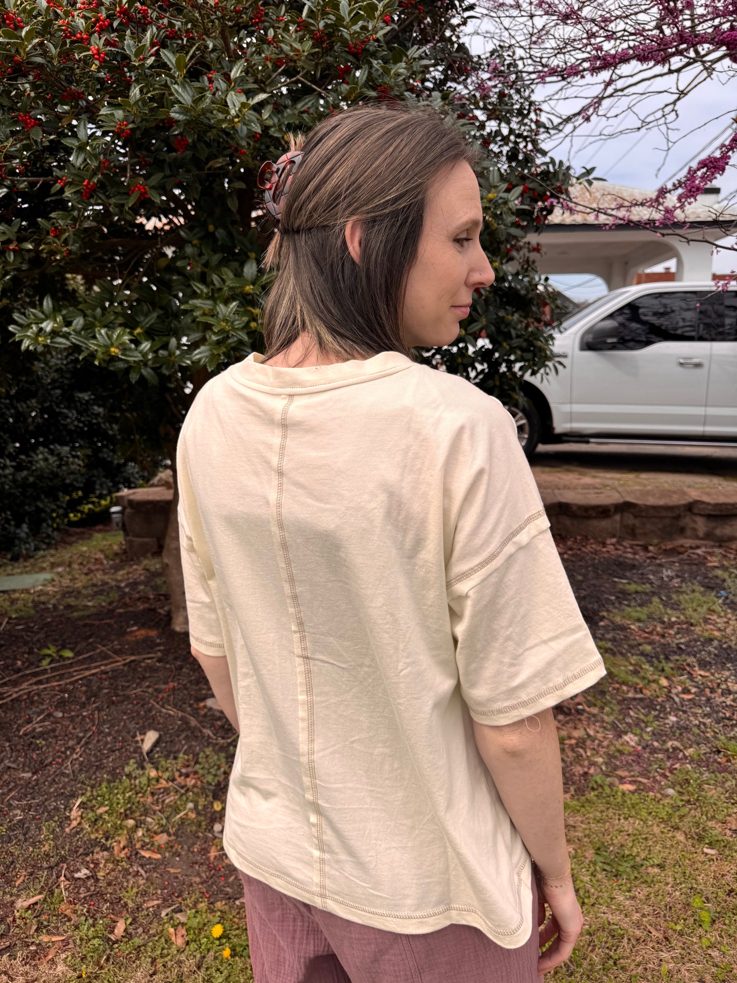 Mineral Washed Oversized Knit Top