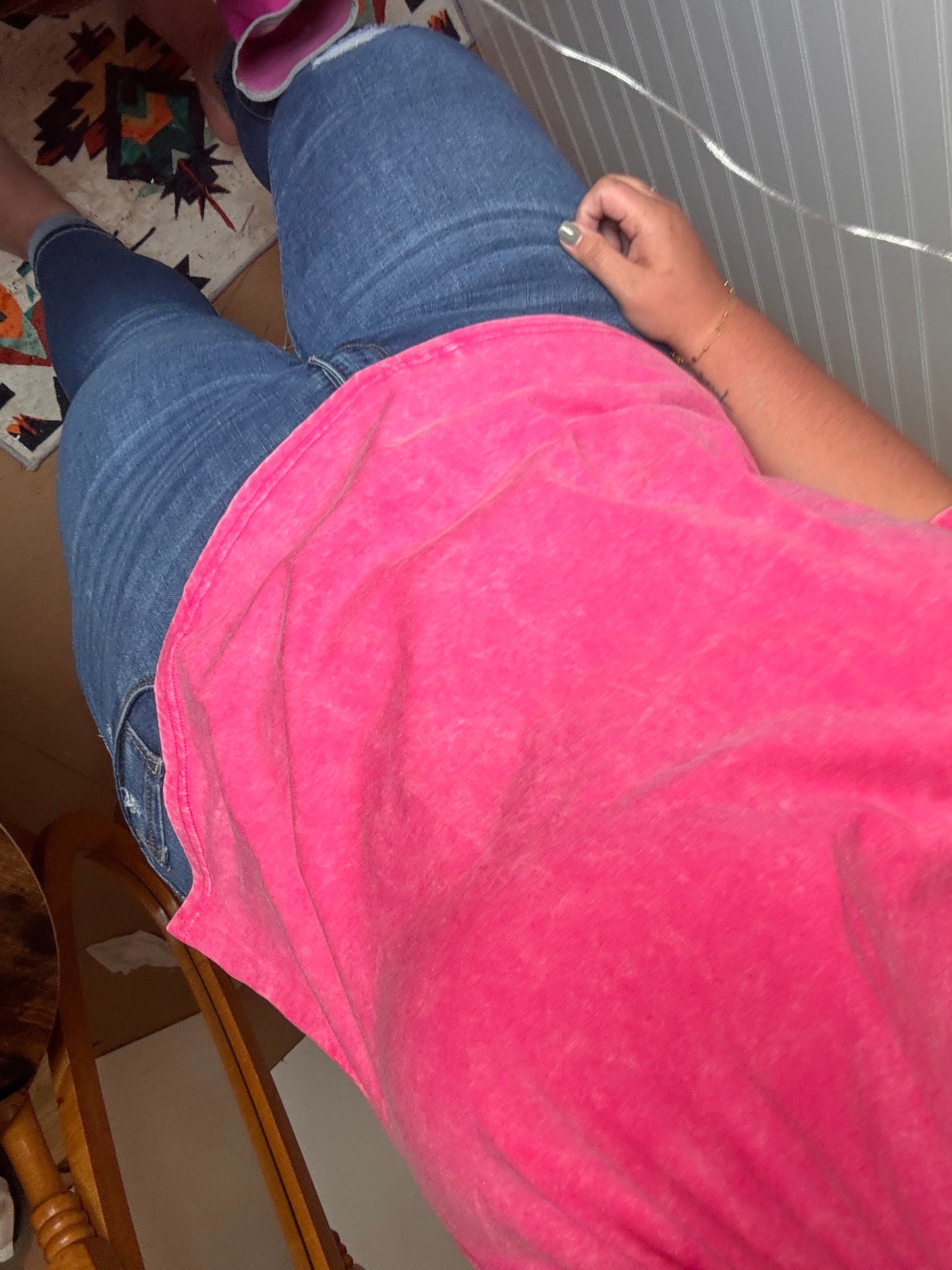 Curvy ~ Acid Hot Pink Top