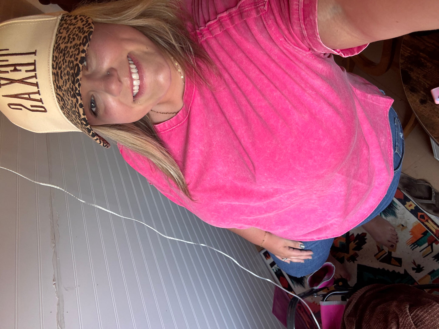 Curvy ~ Acid Hot Pink Top