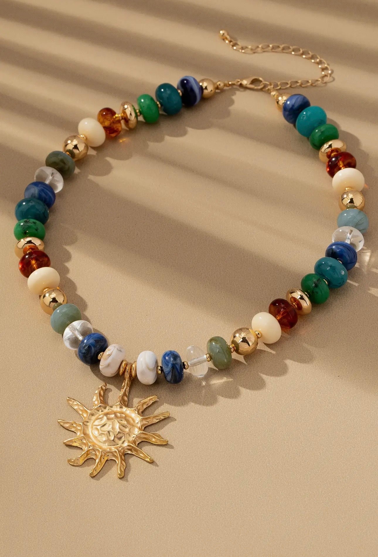 Chunky Beaded Charm Necklace