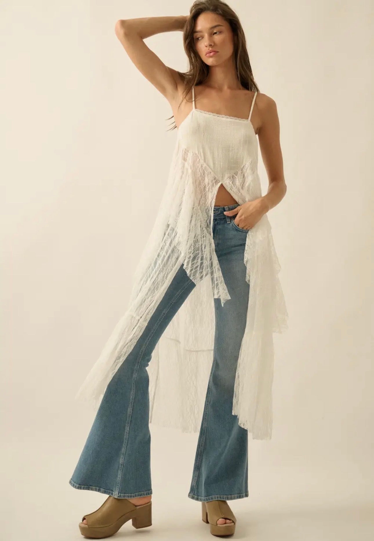 Lace Flyaway Top