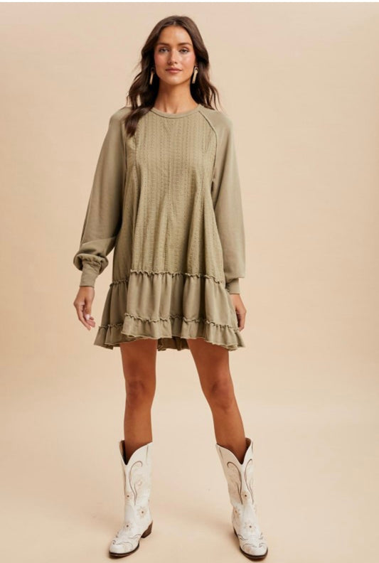 Contrast panel dress
