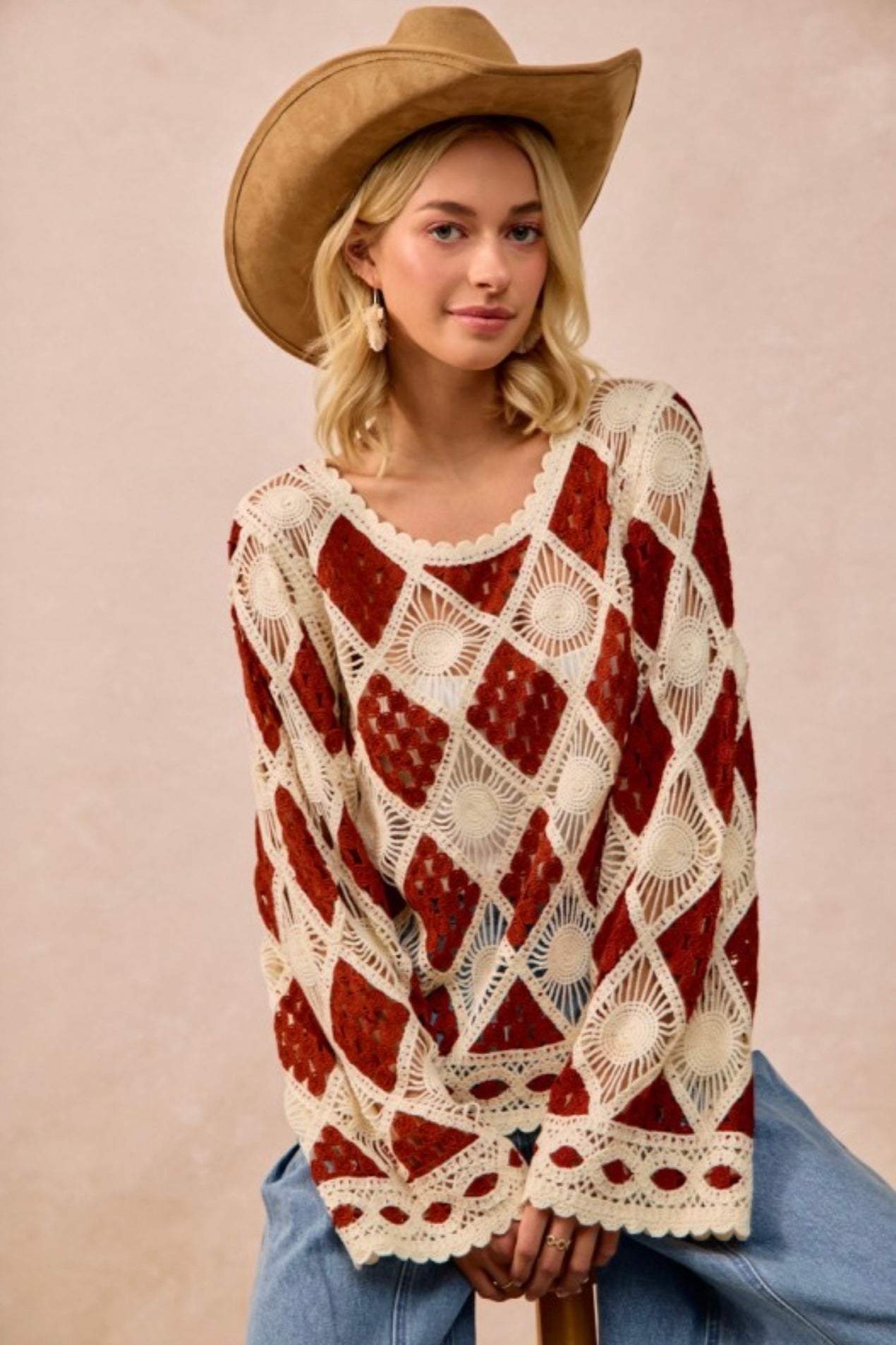Diamond crotchet top