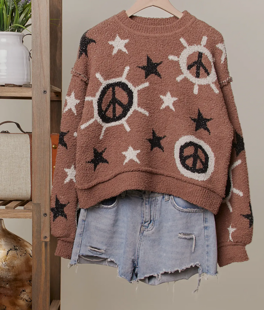 Brown peace sweater