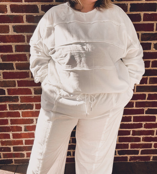 Plus Size White Pant Set