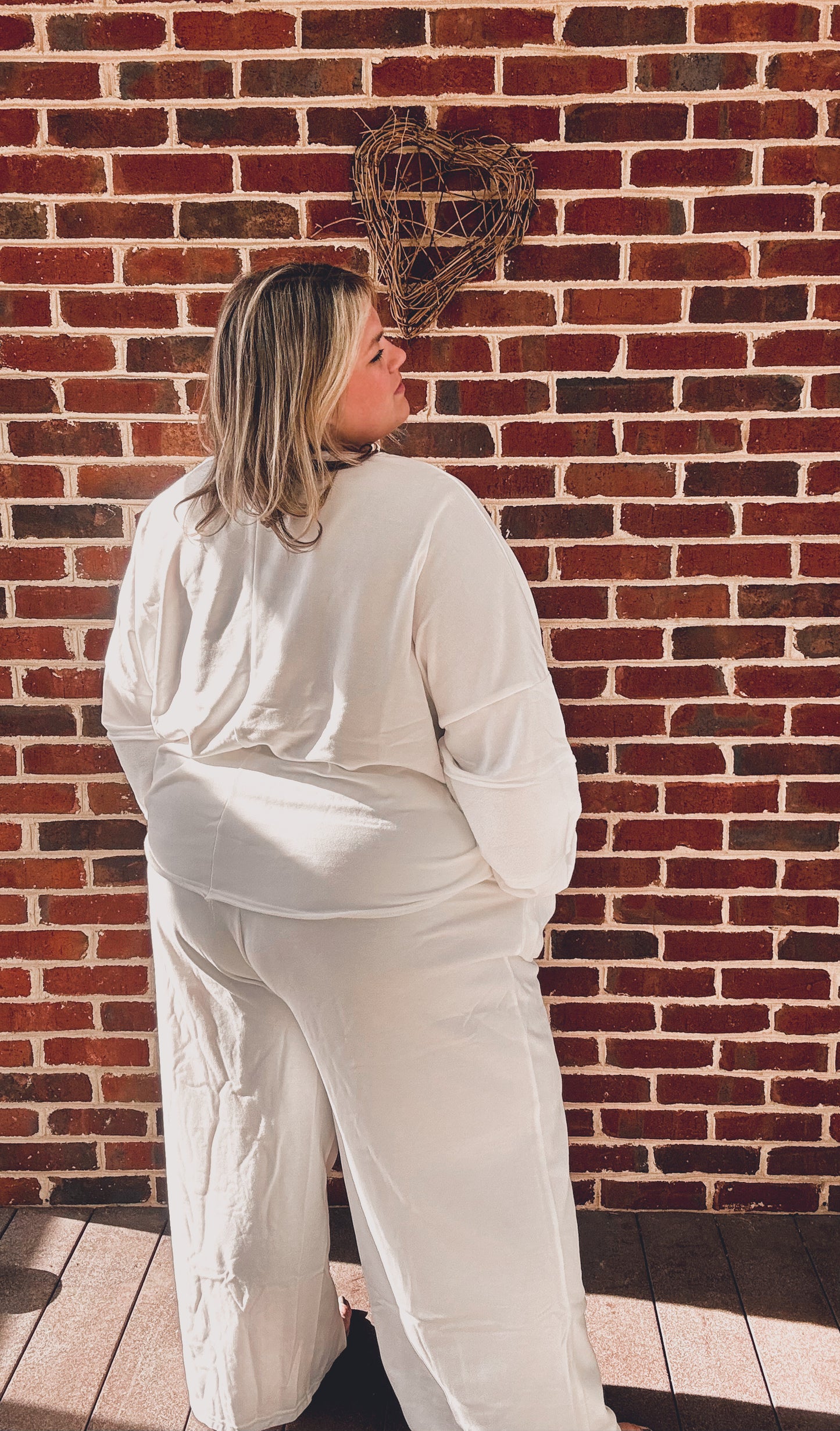 Plus Size White Pant Set